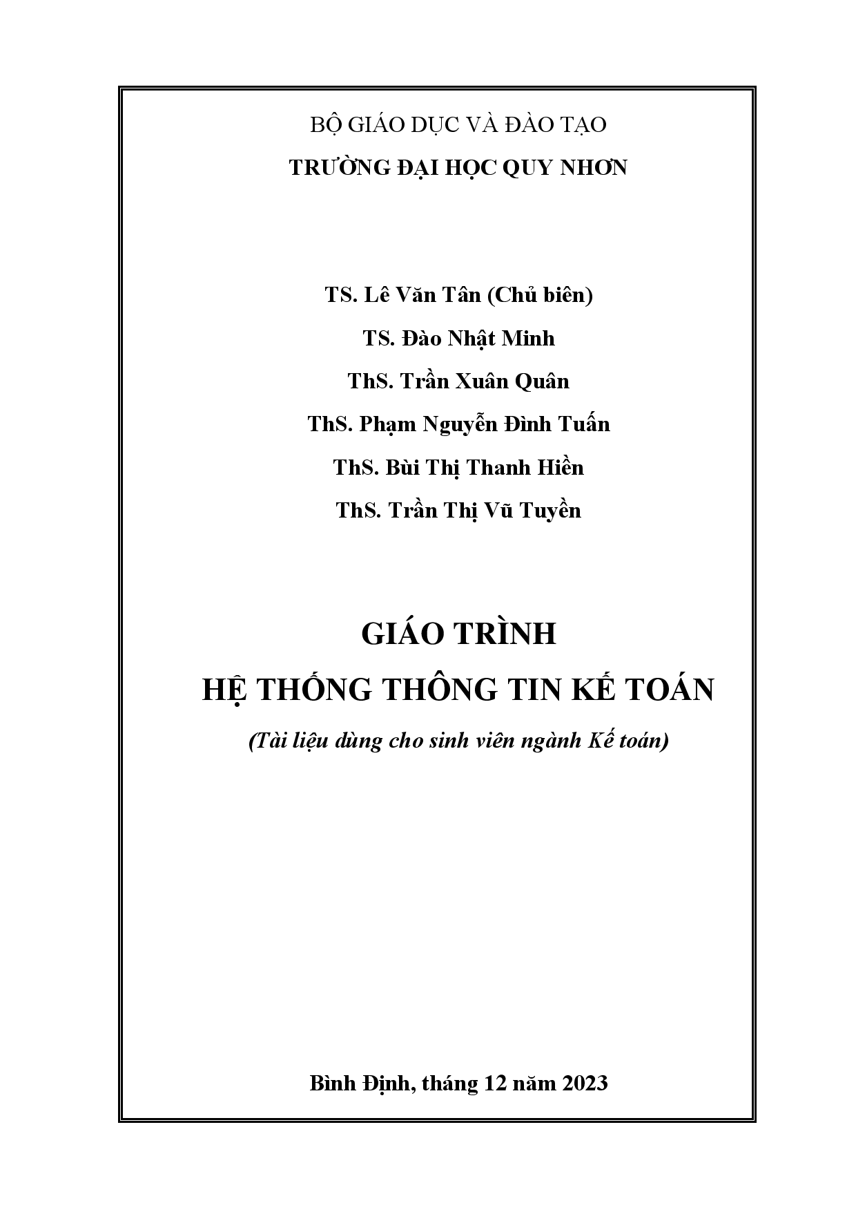 Giáo trình hệ thống thông tin kế toán