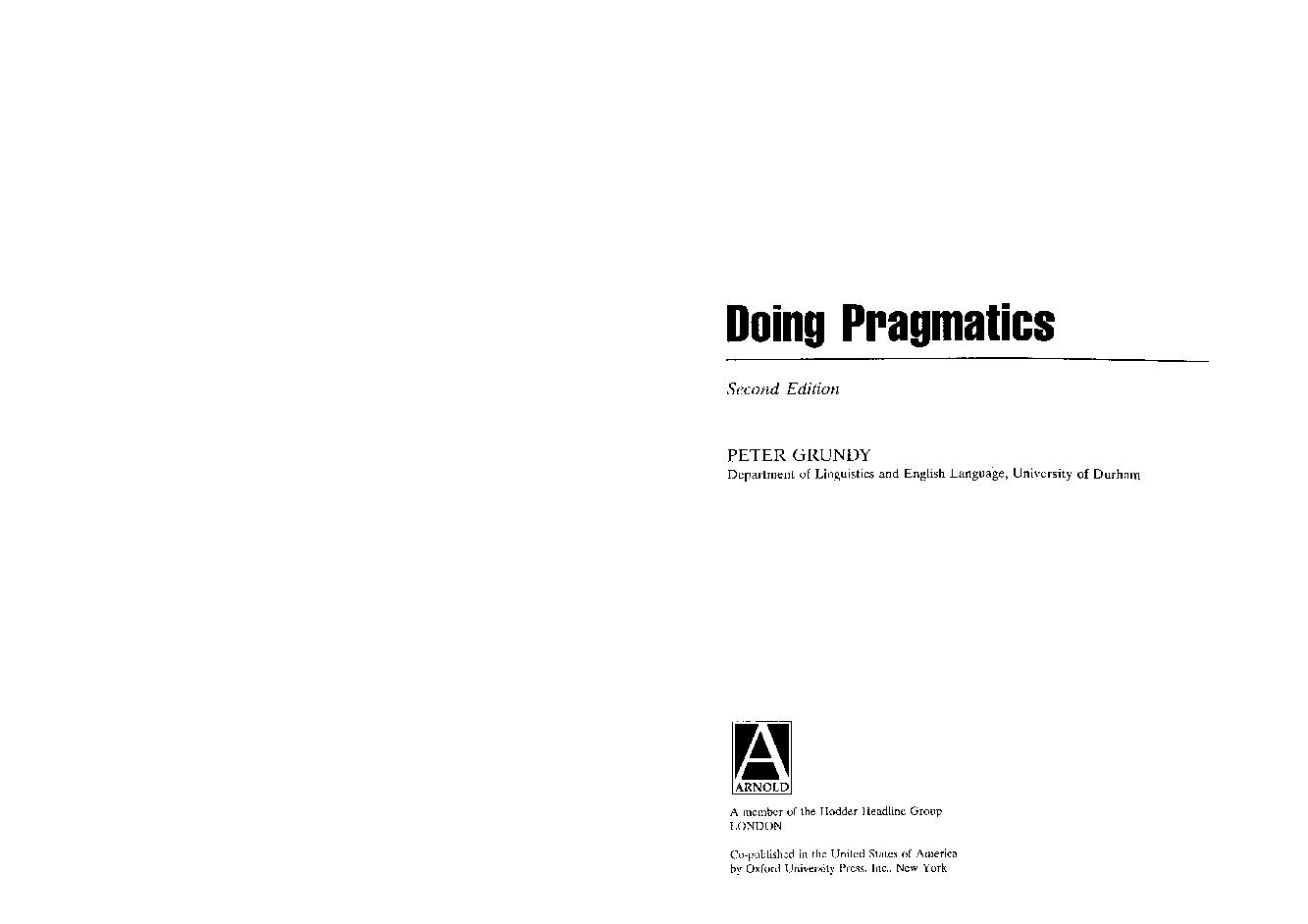 Doing pragmatics