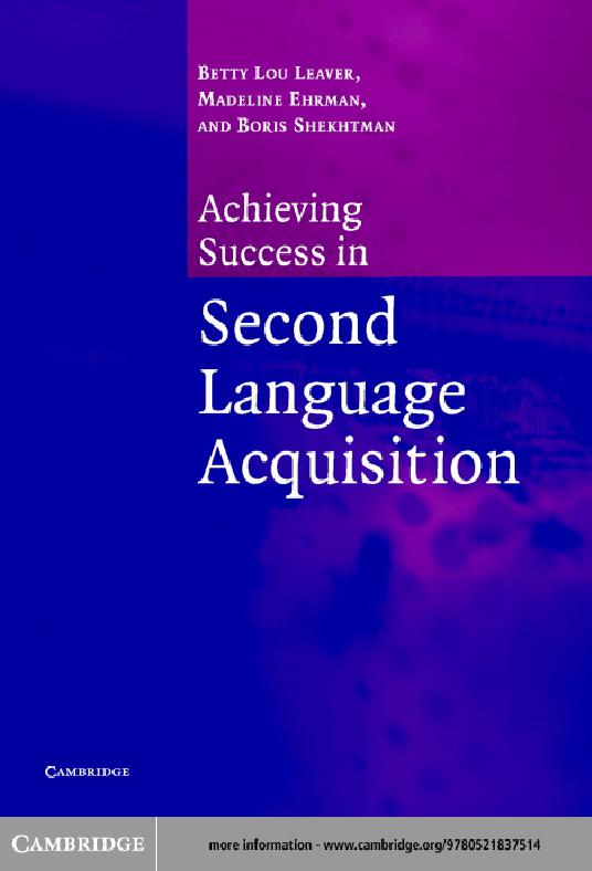 Achieving success in second language ccquisition