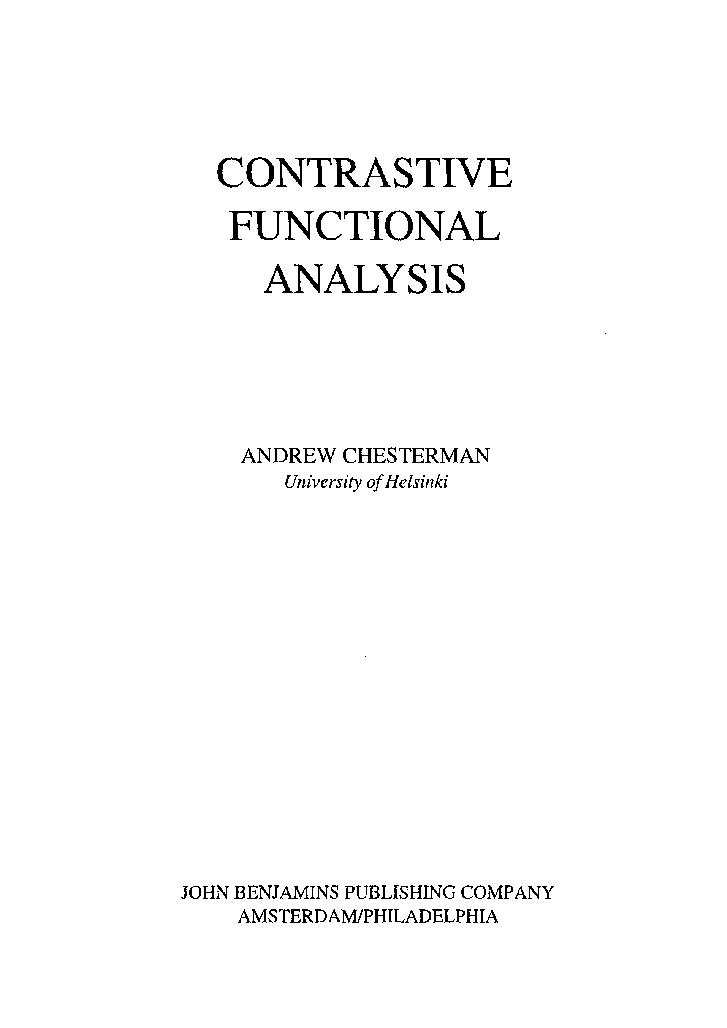 Contrastive functional analysis