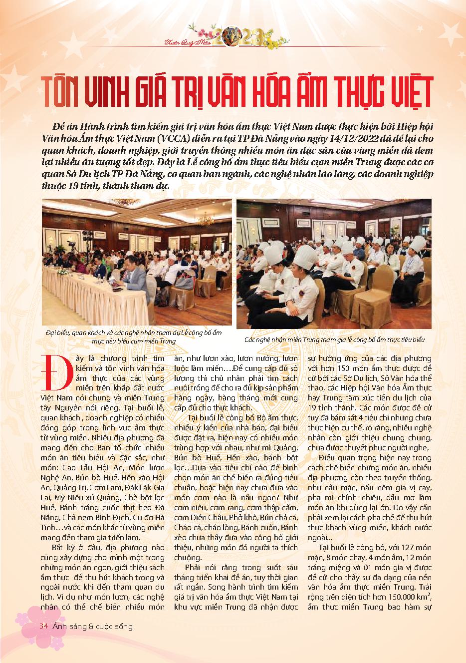 Tôn vinh giá trị văn hóa ẩm thực Việt