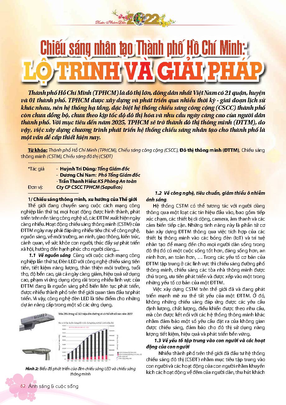 Chiếu sáng nhân tạo Thành phố Hồ Chí Minh: Lộ trình và giải pháp
