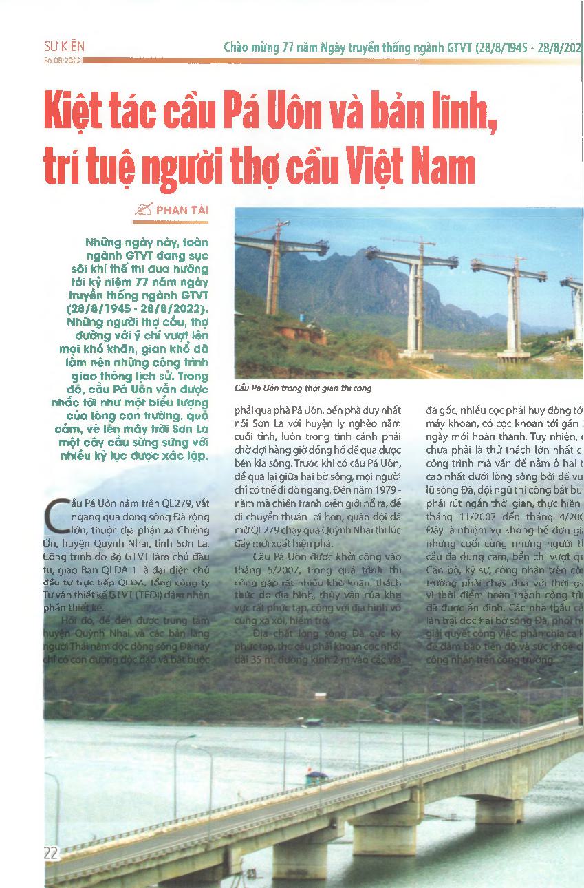 Kiệt tác cầu Pá Uôn và bản lĩnh, trí tuệ người thợ cầu Việt Nam