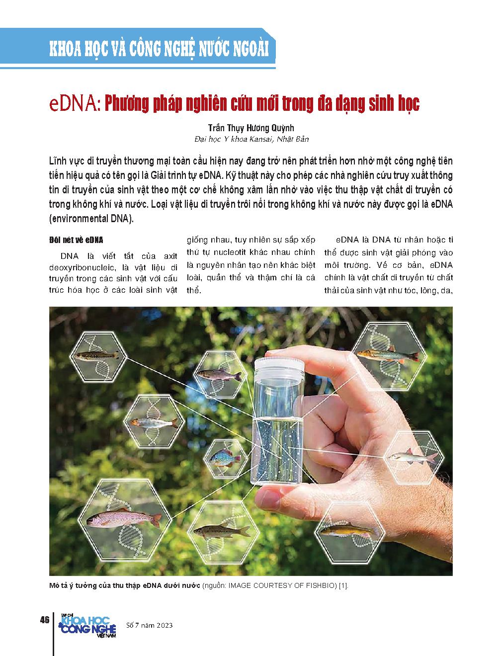 eDNA: Phương pháp nghiên cứu mới trong đa dạng sinh học