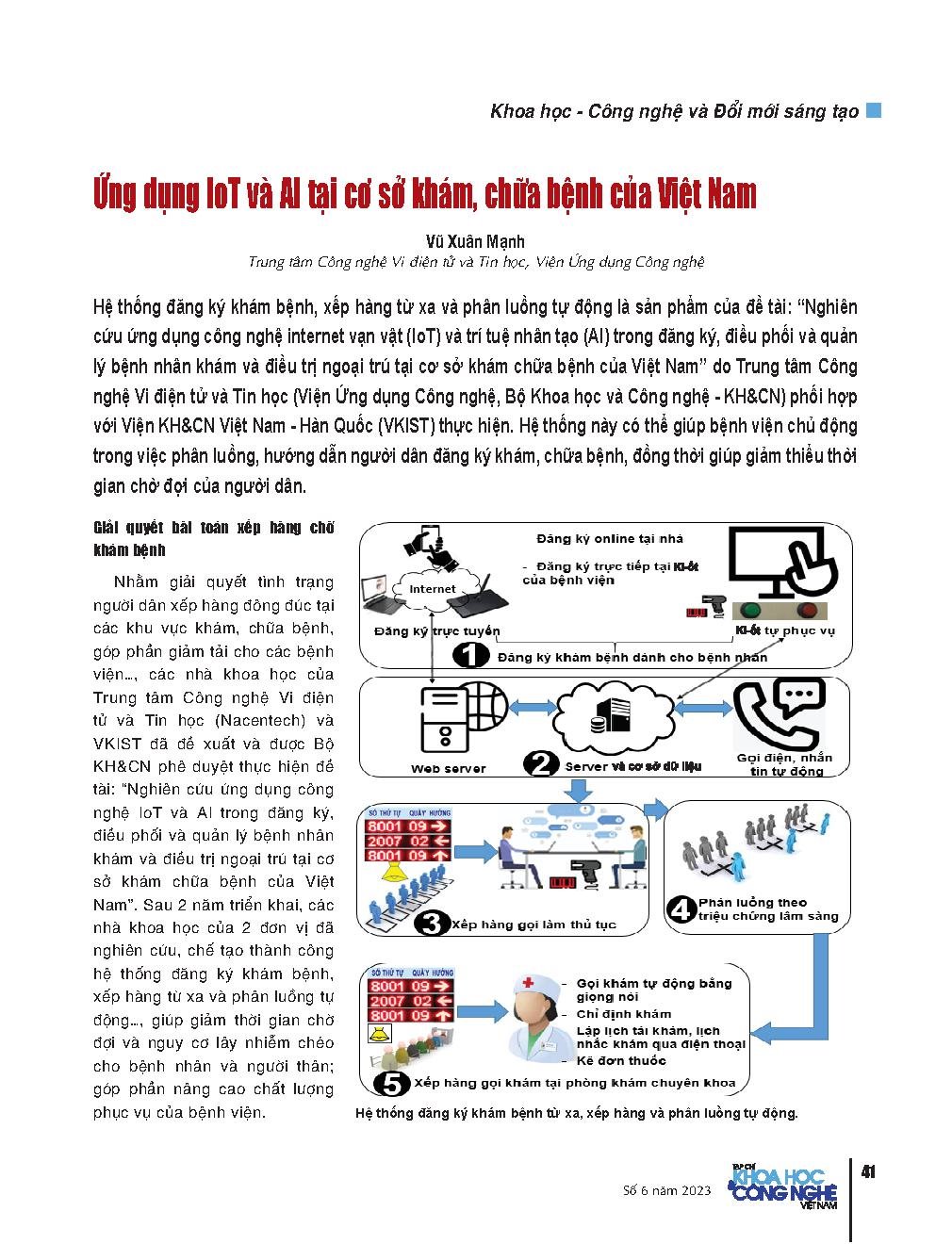 Ứng dụng IoT và AI tại cơ sở khám, chữa bệnh của Việt Nam