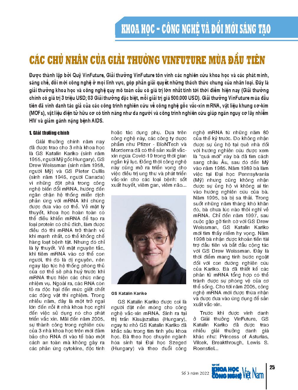 Các chủ nhân của giải thưởng Vinfuture mùa đầu tiên