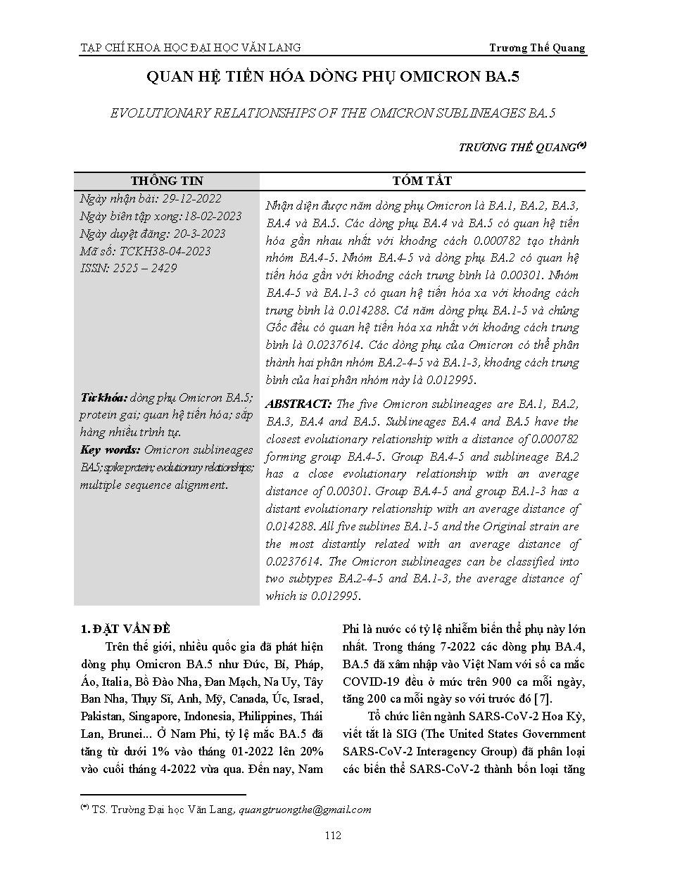 Quan hệ tiến hóa dòng phụ Omicron BA.5 = Evolutionary relationships of the omicron sublineages BA.5