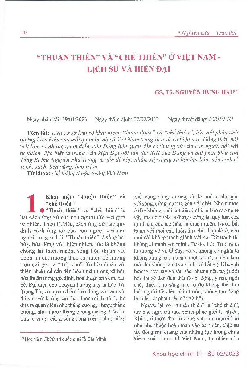 Thuận thiên và "chế thiên" ở Việt Nam - lịch sử và hiện đại