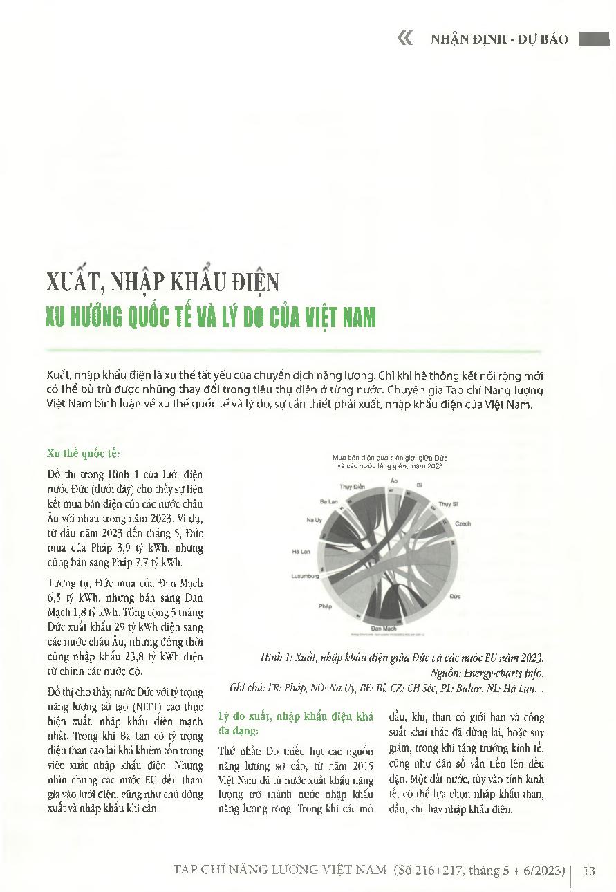 Xuất, nhập khẩu điện xu hướng quốc tế và lý do của Việt Nam