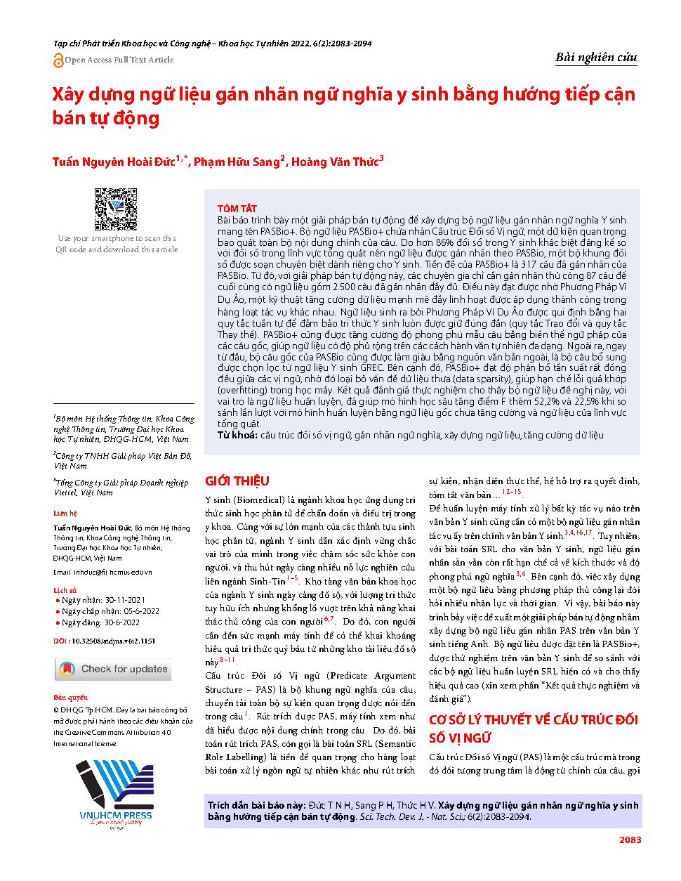 Xây dựng ngữ liệu gán nhãn ngữ nghĩa y sinh bằng hướng tiếp cận bán tự động = A semi-automatic approach to biomedical semantic role corpus construction