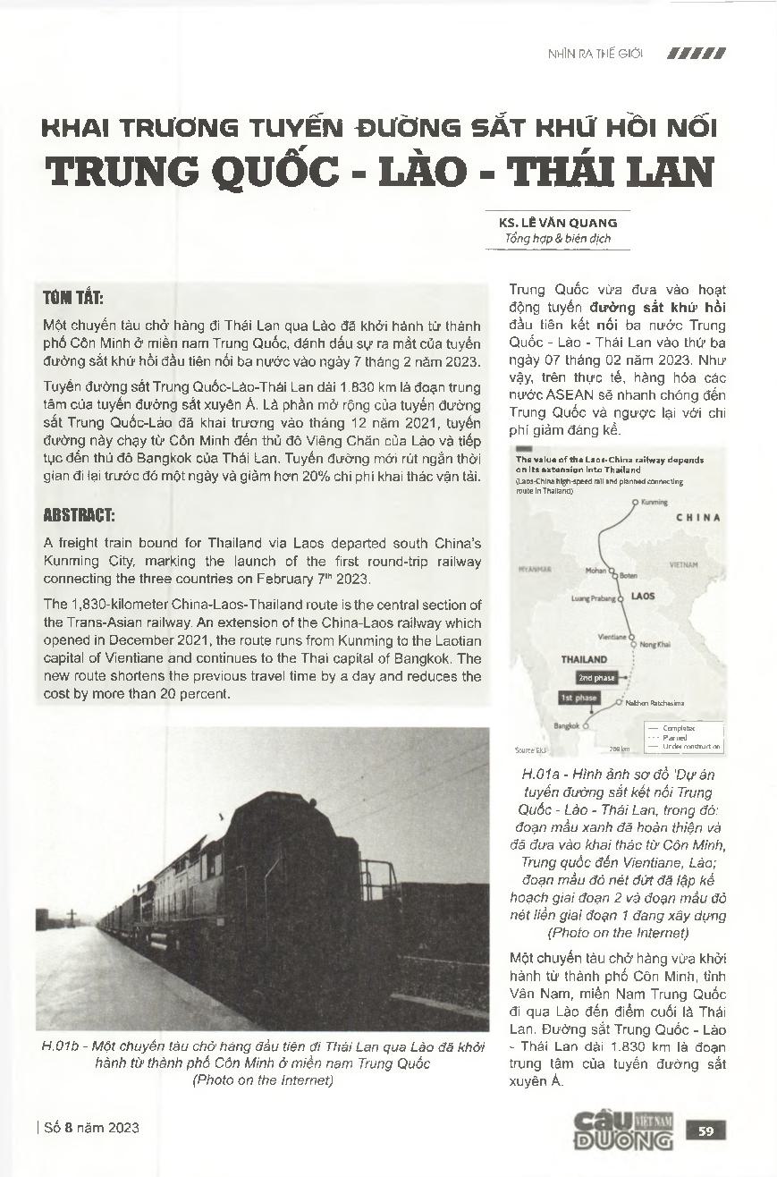 Khai trương tuyến đường sắt khứ hồi nối Trung Quốc - Lào - Thái Lan