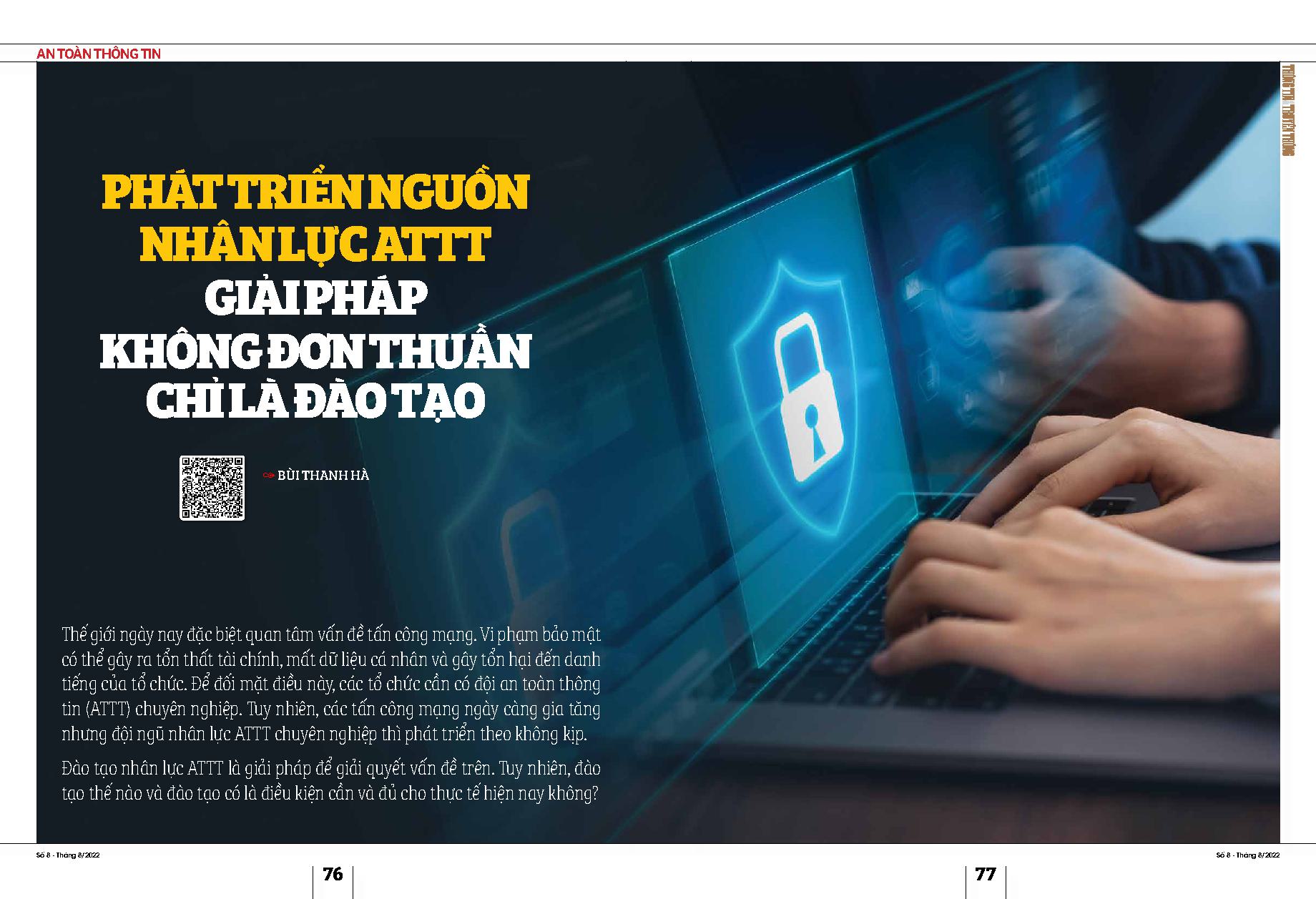 Phát triển nguồn nhân lực an toàn thông tin - Giải pháp không đơn thuần chỉ là đào tạo