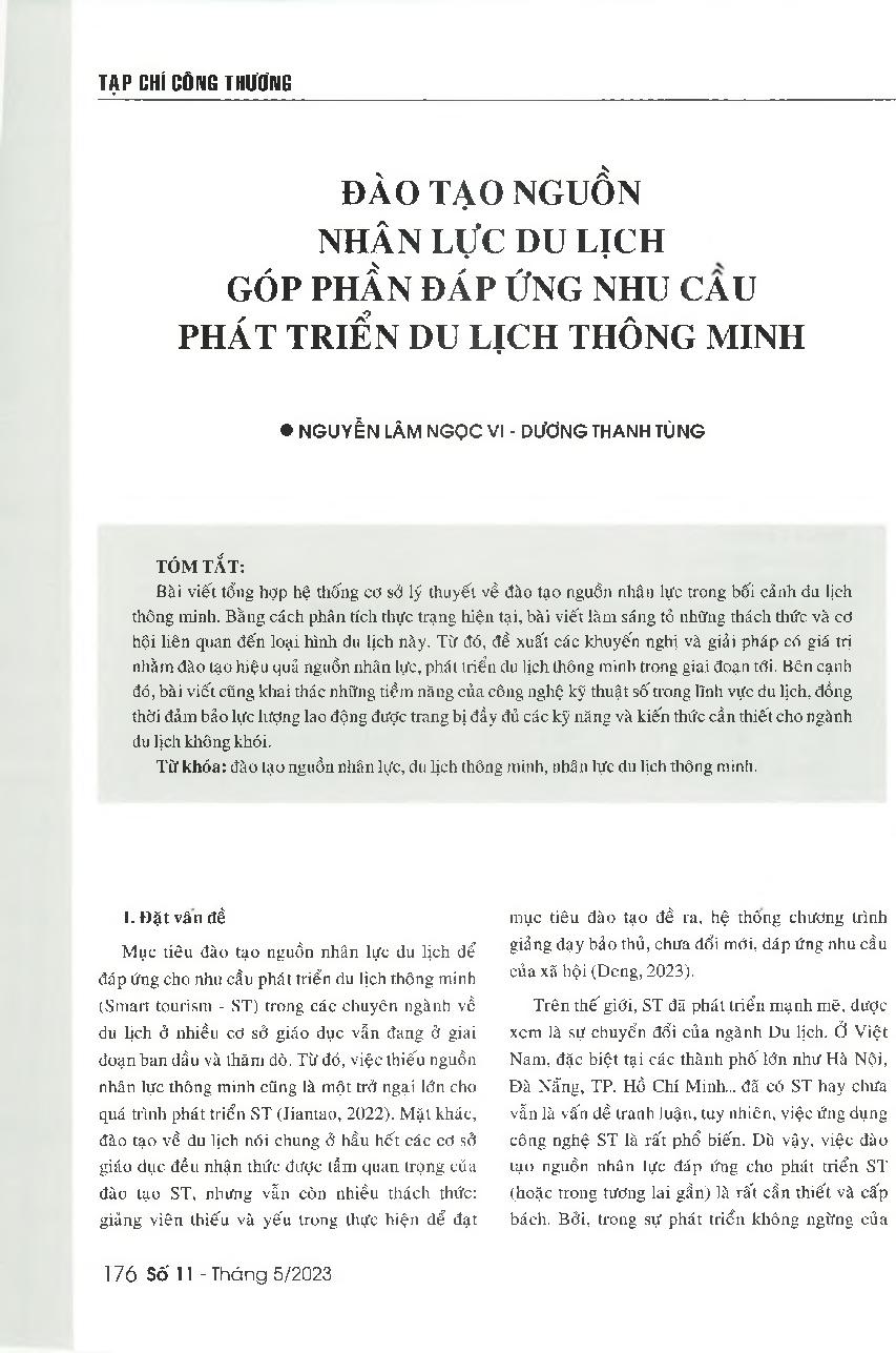 Đào tạo nguồn nhân lực du lịch góp phần đáp ứng nhu cầu phát triển du lịch thông minh