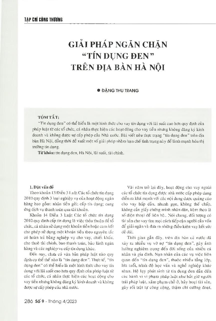 Giải pháp ngăn chặn tín dụng đen trên địa bàn Hà Nội