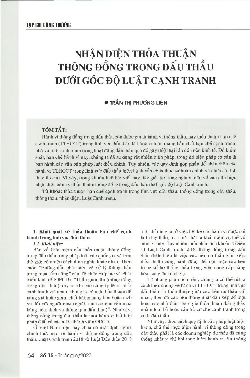 Nhận diện thỏa thuận thông đồng trong đấu thầu dưới góc độ Luật Cạnh tranh