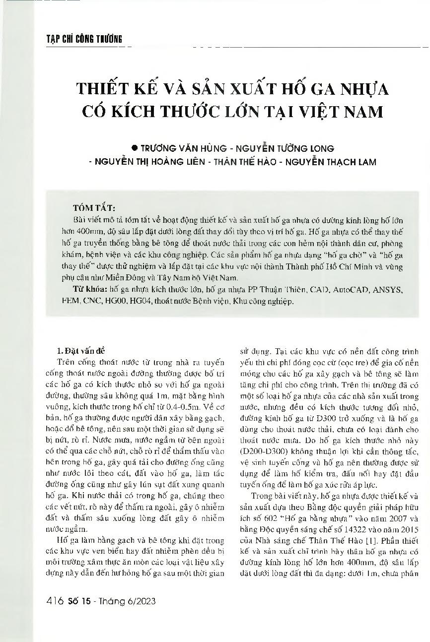 Thiết kế và sản xuất hố ga nhựa có kích thước lớn tại Việt Nam