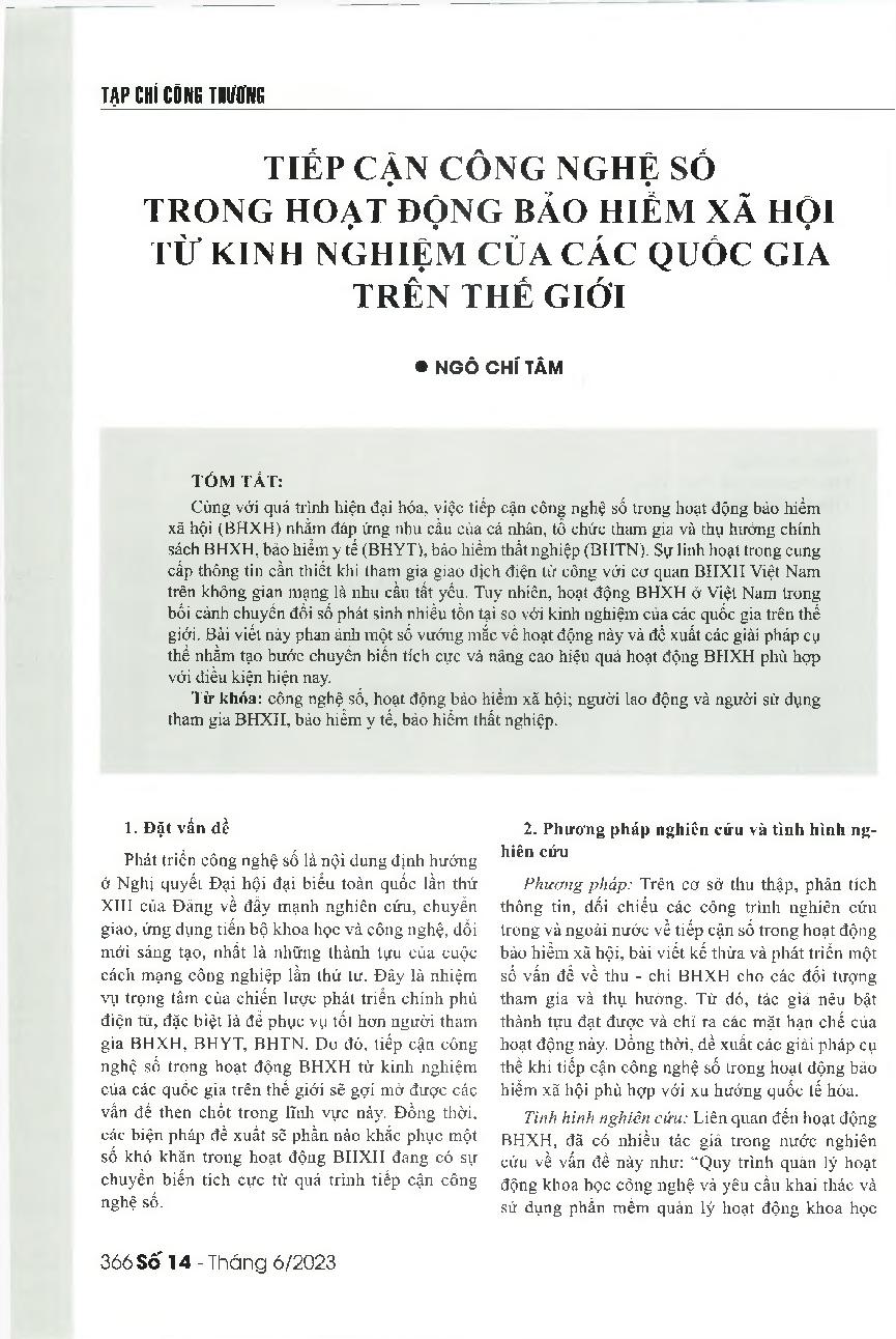 Tiếp cận công nghệ số trong hoạt động bảo hiểm xã hội từ kinh nghiệm của các quốc gia trên thế giới