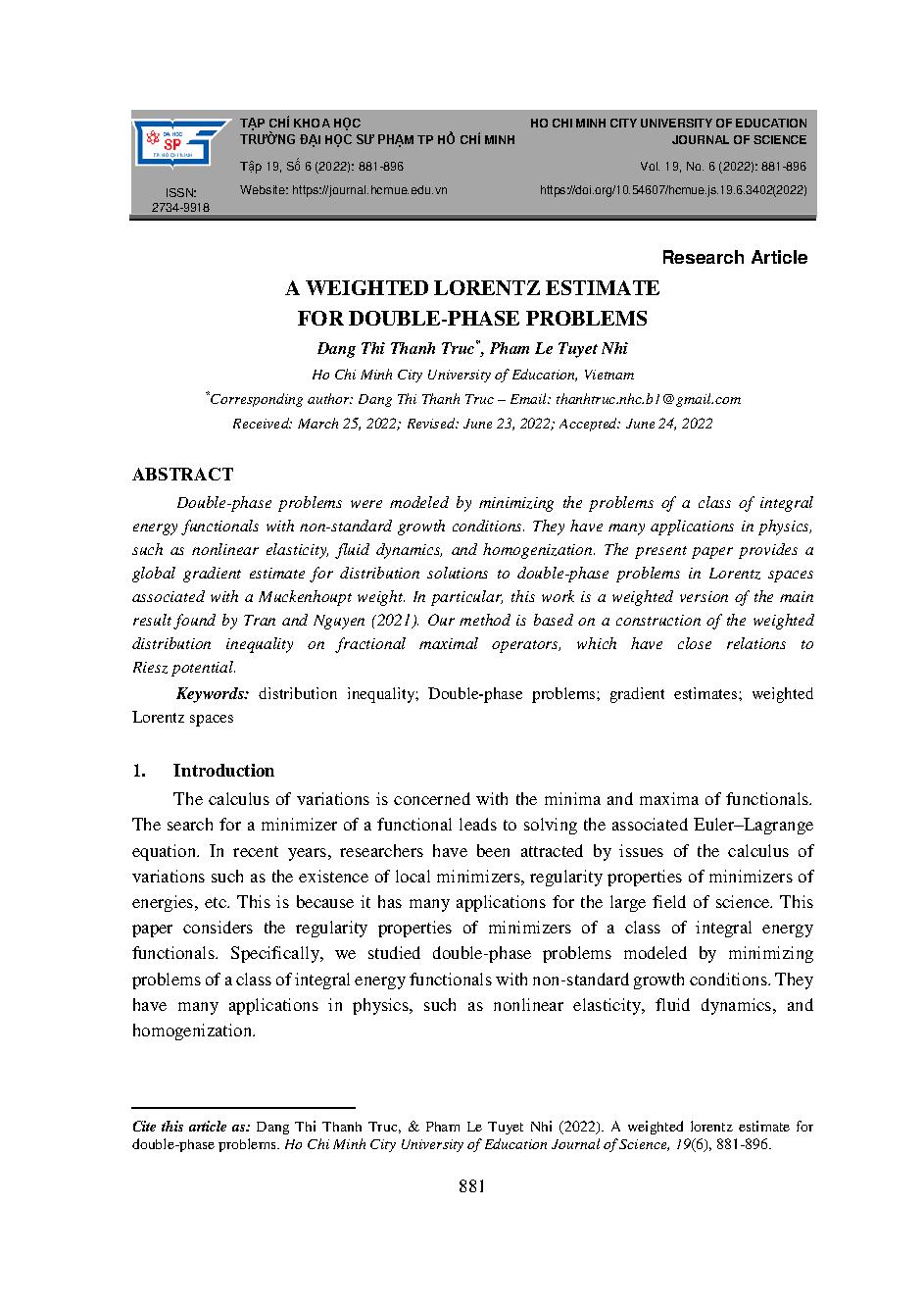 Một đánh giá lorentz có trọng cho bài toán pha kép = A weighted lorentz estimate for double-phase problems