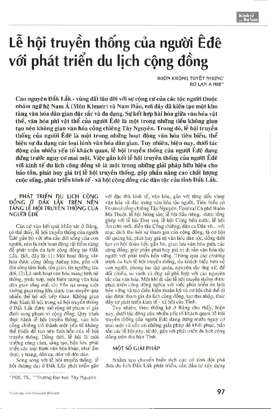 Lễ hội truyền thống của người Êđê với phát triển du lịch cộng đồng