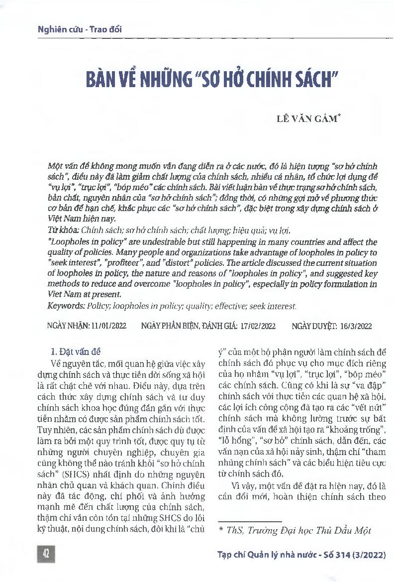 Bàn vẽ những "sơ hở chính sách" = Discussing “loopholes in policy”