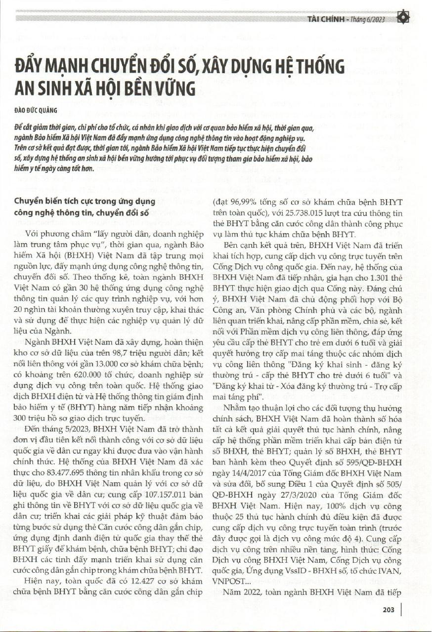 Đẩy mạnh chuyển đổi số, xây dựng hệ thống an sinh xã hội bền vững