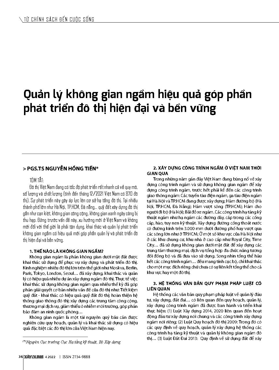 Quản lý không gian ngầm hiệu quả góp phần phát triển đô thị hiện đại và bền vững