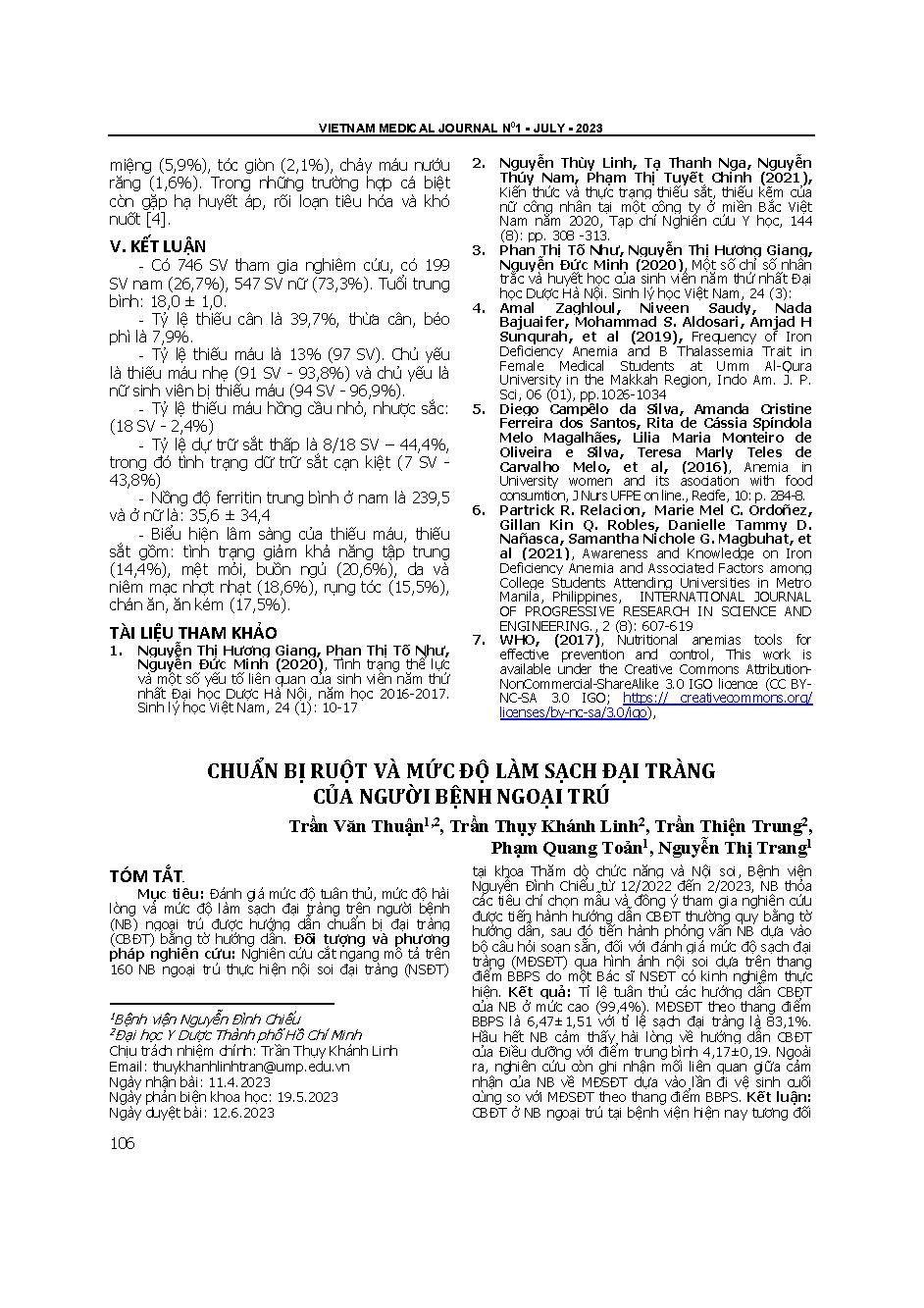 Chuẩn bị ruột và mức độ làm sạch đại tràng của người bệnh ngoại trú = Status of colon and colon cleanliness of outpatients