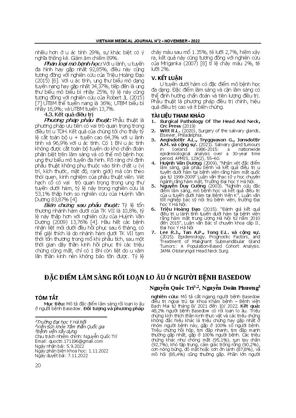 Đặc điểm lâm sàng rối loạn lo âu ở người bệnh Basedow = Clinical symptoms of anxiety disorders in patients with Basedow disease