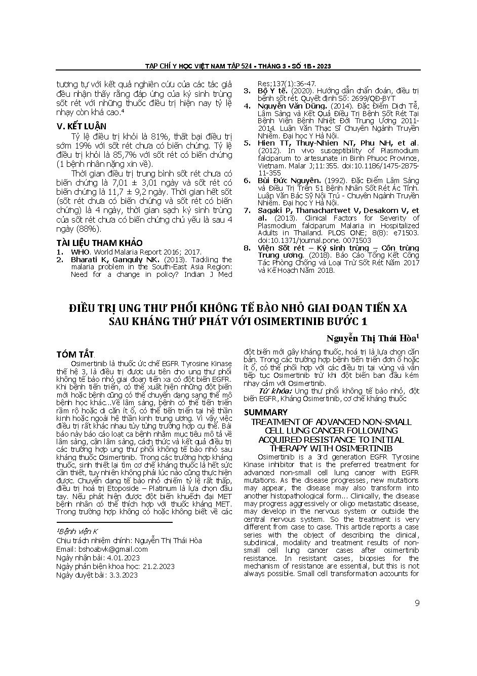 Điều trị ung thư phổi không tế bào nhỏ giai đoạn tiến xa sau kháng thứ phát với Osimertinib bước 1 = Treatment of advanced non-small cell lung cancer following acquired resistance to initial therapy with Osimertinib