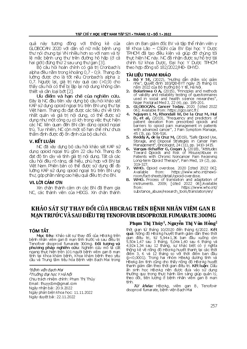 Khảo sát sự thay đổi của HBcrAg trên bệnh nhân viêm gan B mạn trước và sau điều trị Tenofovir disoproxil fumarate 300mg = Survey on the change of HBcrAg in patients with hepatitis B before and after treatment with tenofovir disoproxil fumarate 300mg