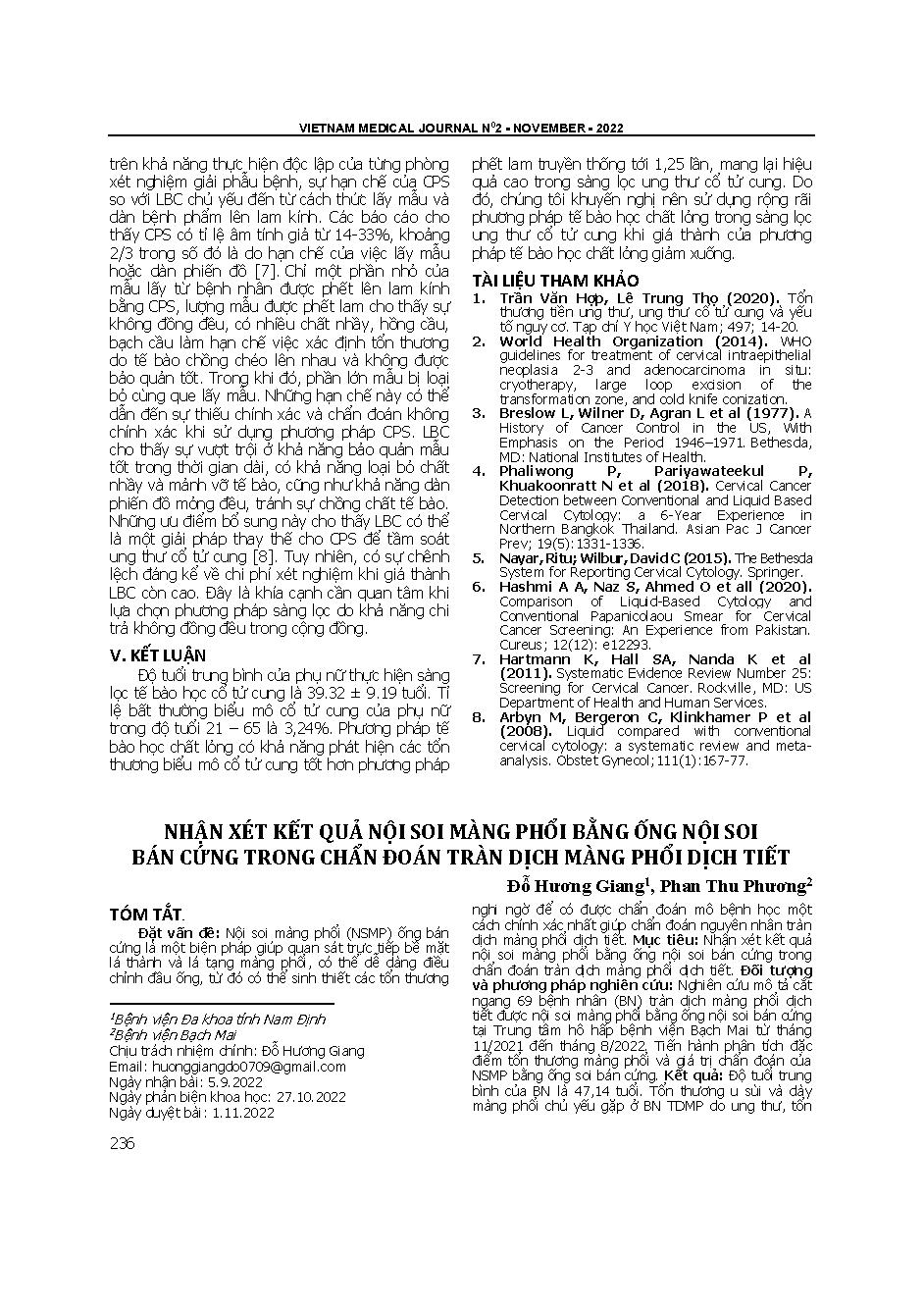 Nhận xét kết quả nội soi màng phổi bằng ống nội soi bán cứng trong chẩn đoán tràn dịch màng phổi dịch tiết = Diagnostic yield semi-rigid thoracoscopy in diagnosing exudative pleural effusion