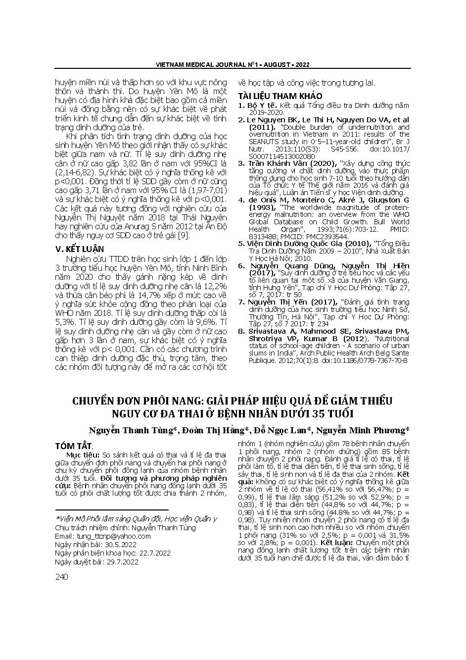 Chuyển đơn phôi nang: giải pháp hiệu quả để giảm thiểu nguy cơ đa thai ở bệnh nhân dưới 35 tuổi = Single blastocyst transfer: An effective solution to minimize the risk of multiple pregnancy in women under 35
