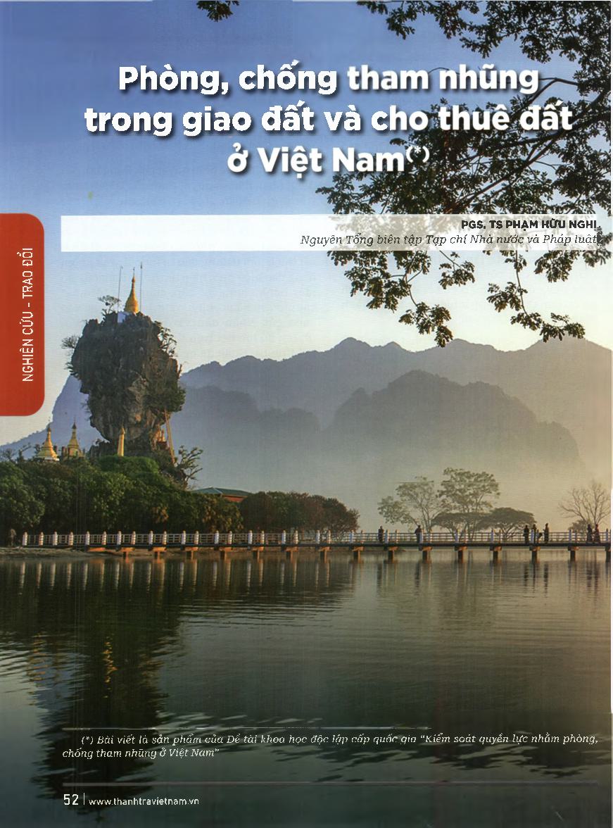 Phòng, chống tham nhũng trong giao đất và cho thuê đất ở Việt Nam