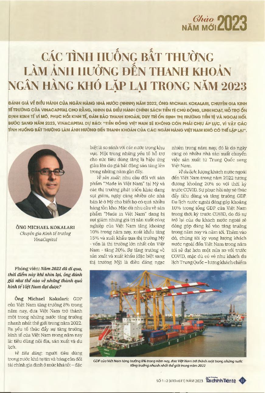 Các tình huống bất thường làm ảnh hưởng đến thanh khoản ngân hàng khó lặp lại trong năm 2023 = Unusually fraught circumstances affecting bank liquidity would be difficult to repeat in 2023