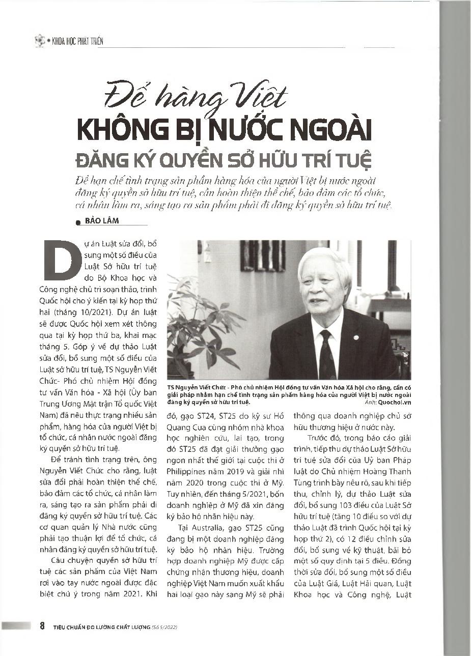 Để hàng Việt không bị nước ngoài đăng ký quyền sở hữu trí tuệ