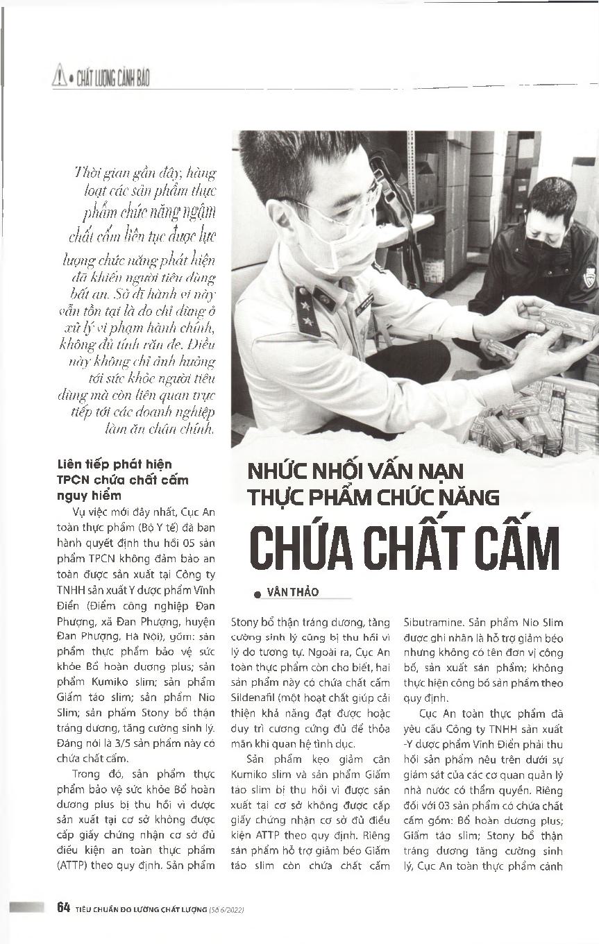 Nhức nhối vấn nạn thực phẩm chức năng chứa chất cấm