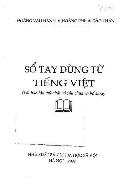 Sổ tay dùng từ tiếng Việt