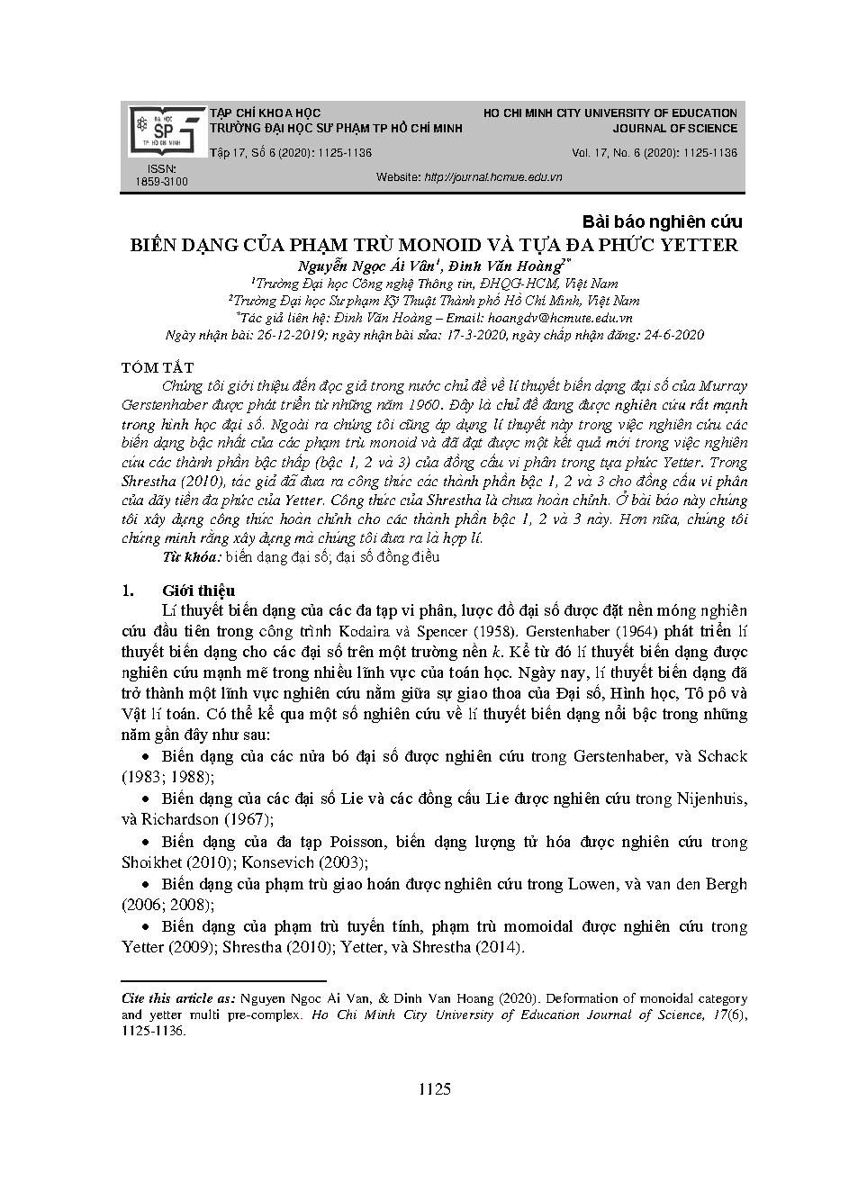 Biến dạng của phạm trù monoid và tựa đa phức yetter. = Deformation of monoidal category and yetter multi pre-complex