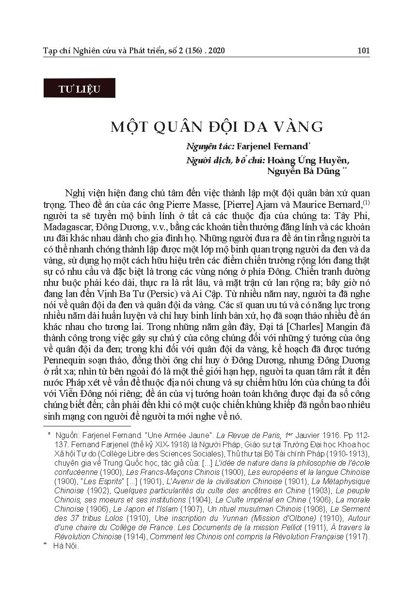 Một quân đội da vàng. = A yellow army.