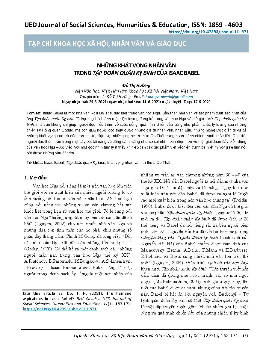 Những khát vọng nhân văn trong Tập đoàn quân Kỵ binh của Isaac Babel