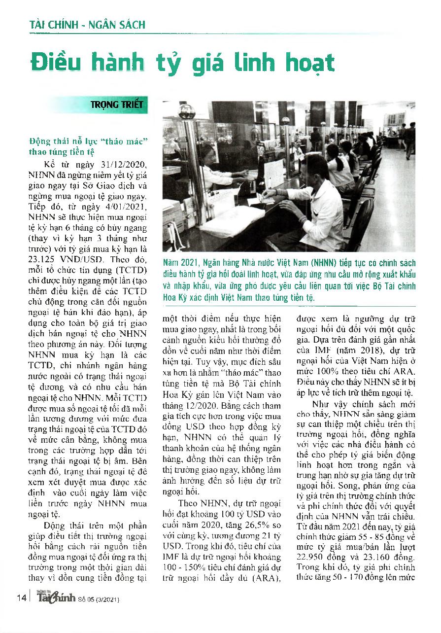 Điểu hành tỷ giá linh hoạt