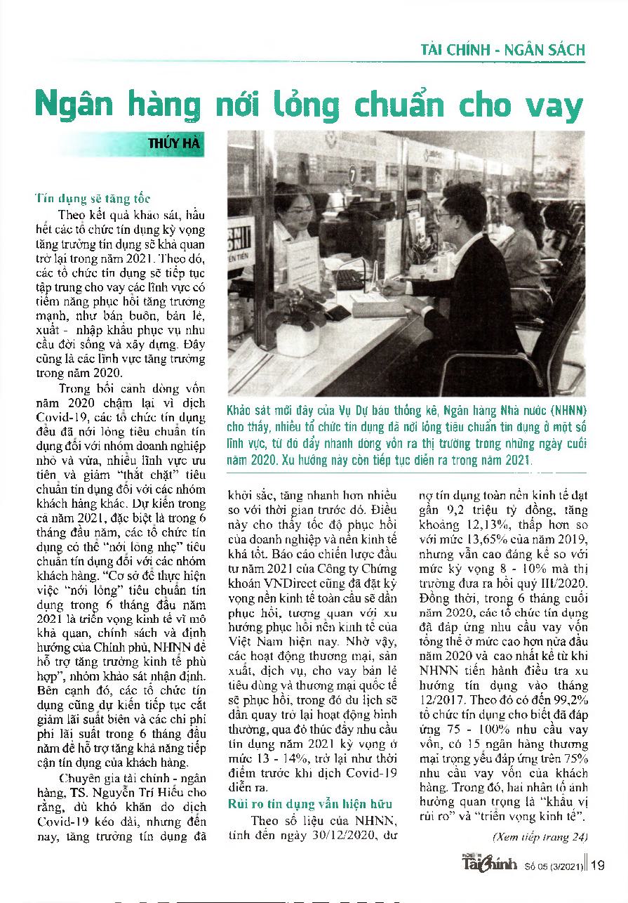 Ngân hàng nới lỏng chuẩn cho vay