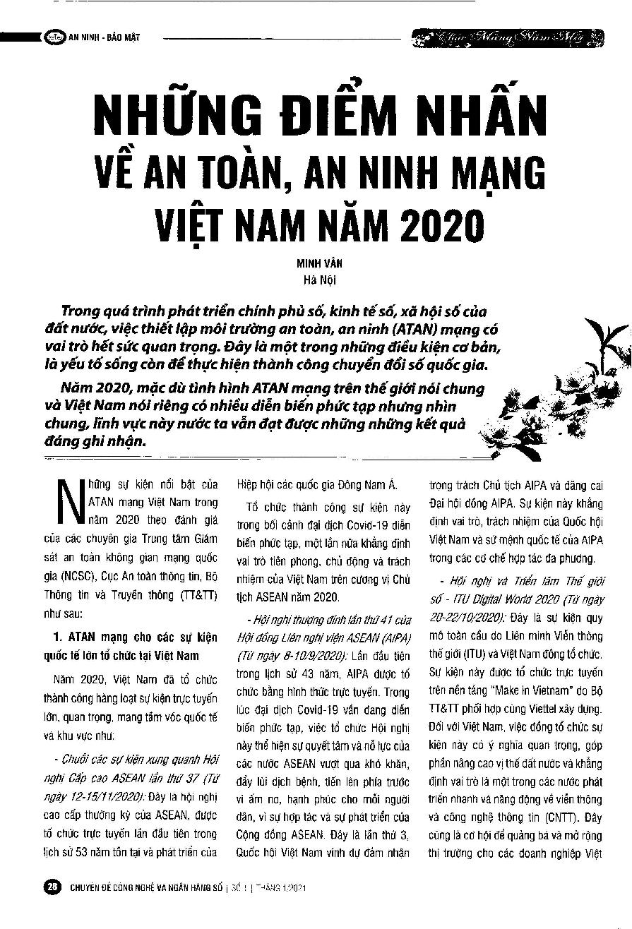 Những điểm nhấn về an toàn, an ninh mạng Việt Nam năm 2020