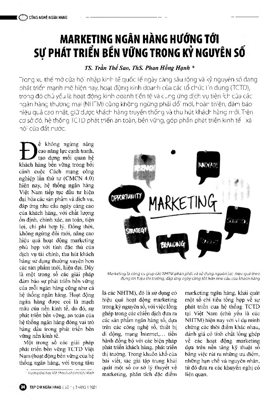 Marketing ngân hàng hướng tới sự phát triển bền vững trong kỷ nguyên số