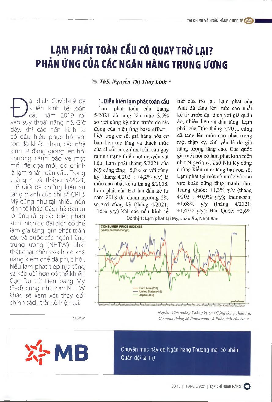 Lạm phát toàn cầu có quay trở lại? Phản ứng của các ngân hàng trung ương