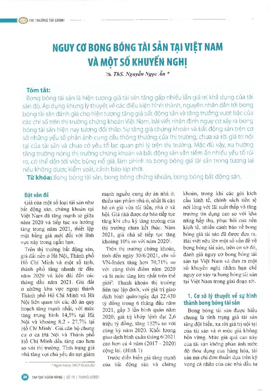 Nguy cơ bong bóng tài sản tại Việt Nam và một số khuyến nghị