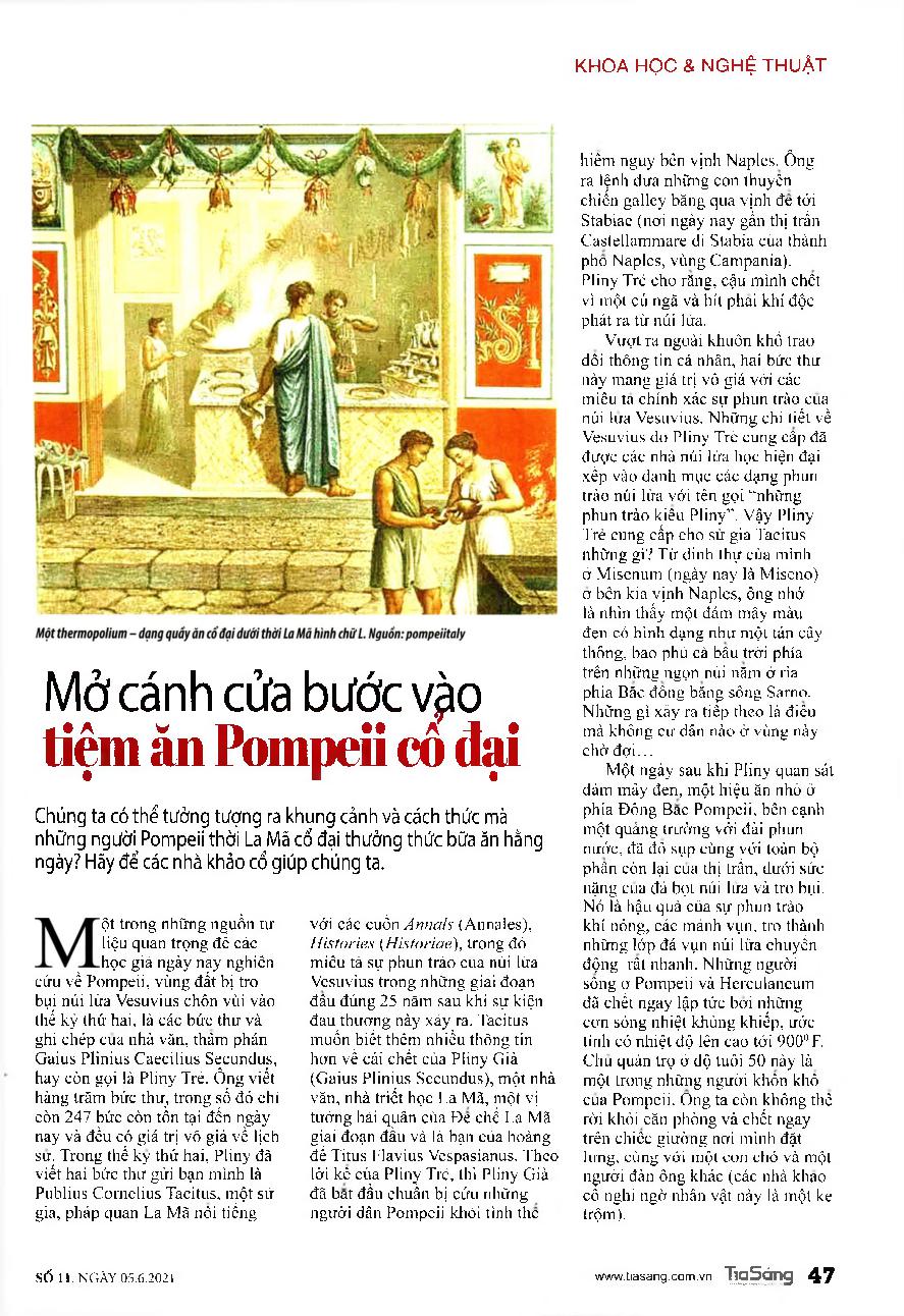 Mở cánh cửa bước vào tiệm ăn Pompeii cổ đại