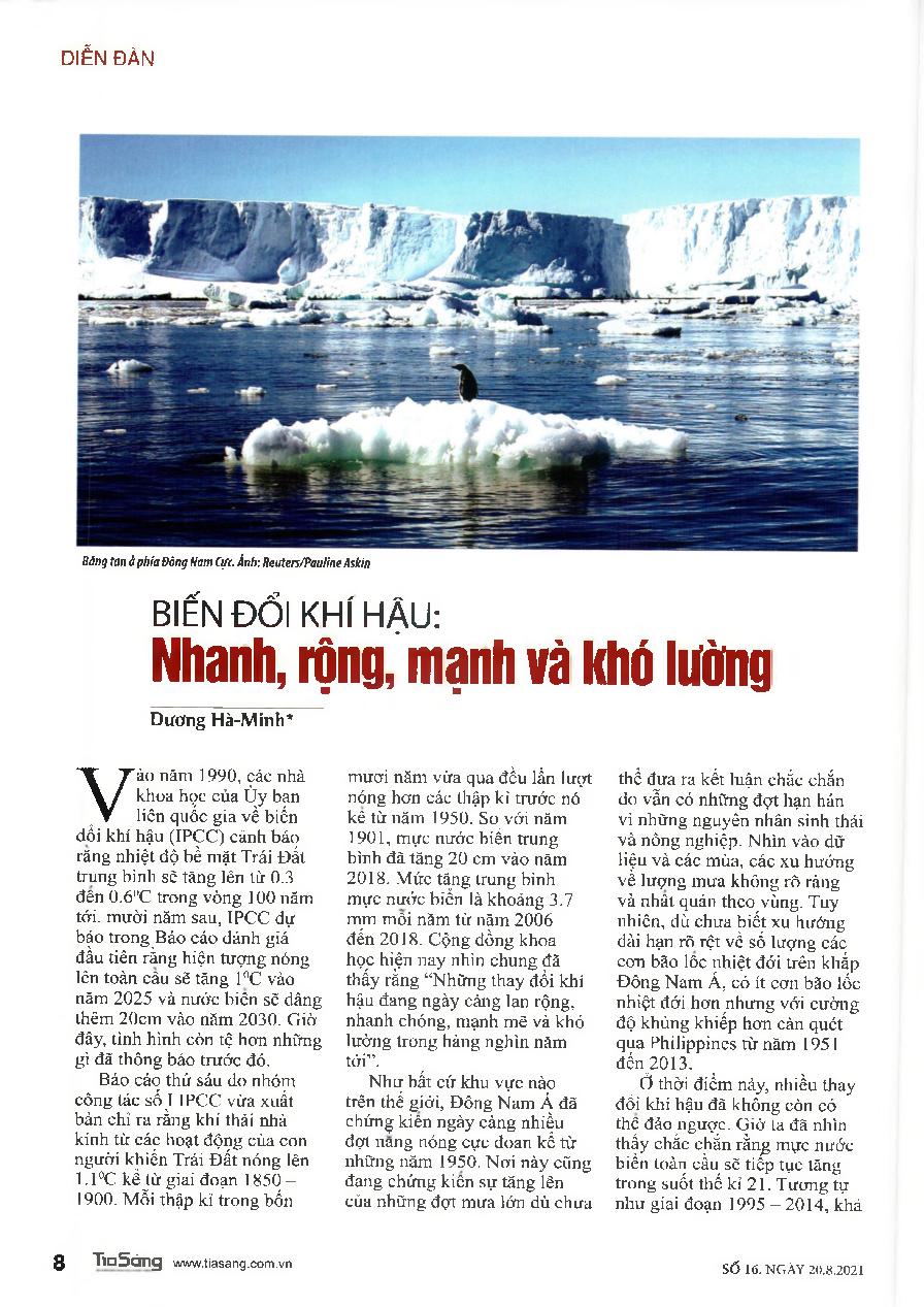 Biến đổi khí hậu: Nhanh, rộng, mạnh và khó lường