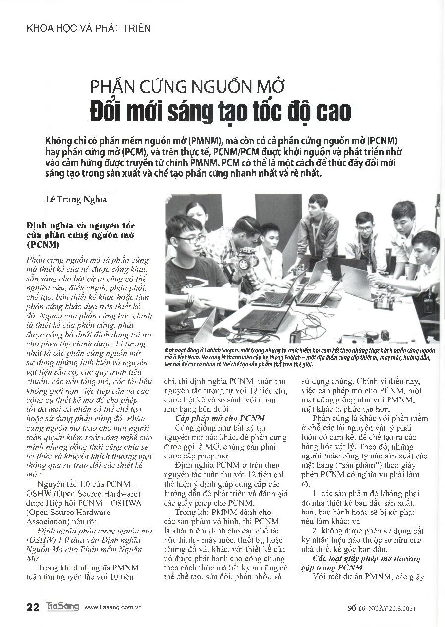 Phần cứng nguồn mở đổi mới sáng tạo tốc độ cao