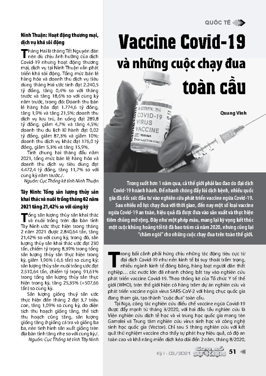 Vaccine Covid-19 và những cuộc chạy đua toàn cầu